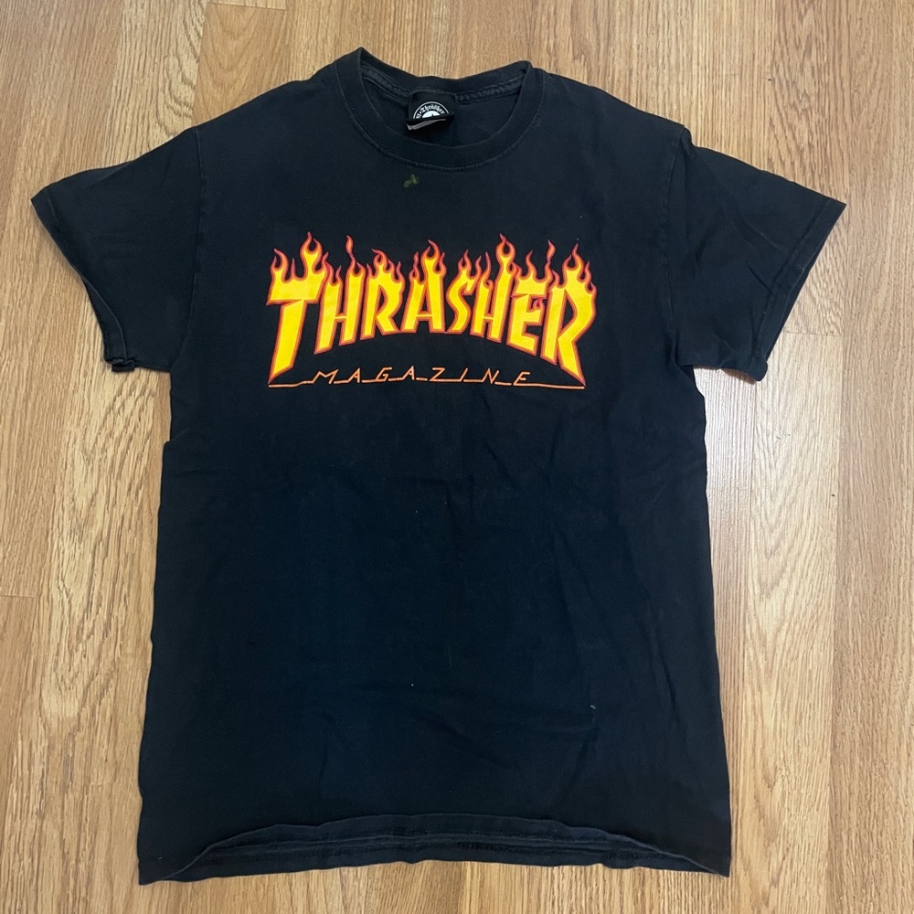 Thrasher Skater Tshirt Tee Shirt Unisex Black Size S